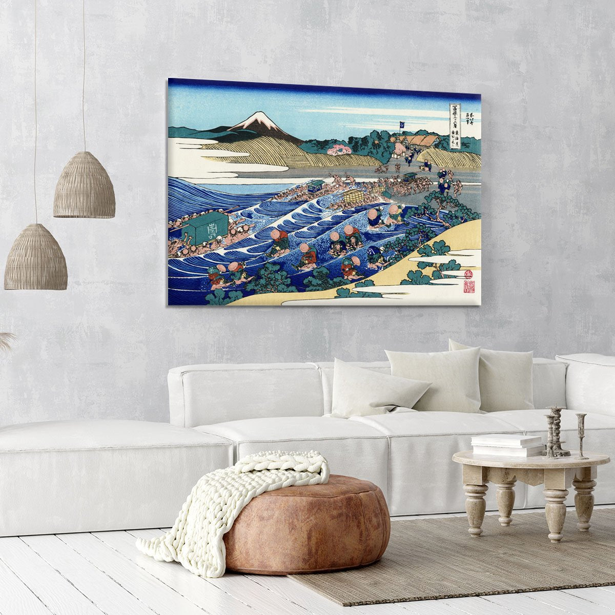 Fuji from Kanaya on Tokaido by Hokusai Canvas Print or Poster