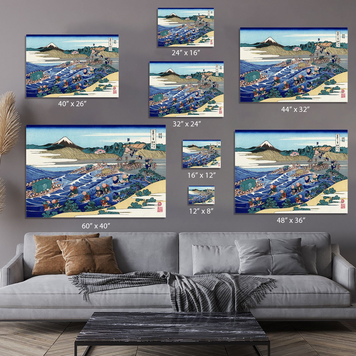 Fuji from Kanaya on Tokaido by Hokusai Canvas Print or Poster