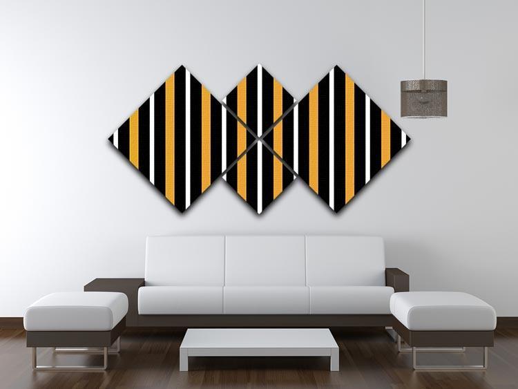 Funky Stripes FS2 4 Square Multi Panel Canvas - Canvas Art Rocks - 3