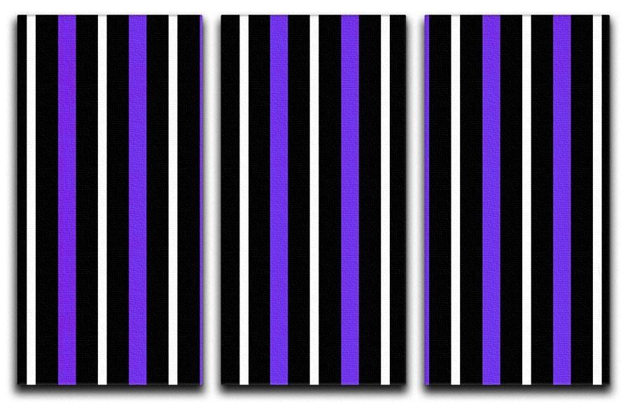 Funky Stripes FS3 3 Split Panel Canvas Print - Canvas Art Rocks - 1