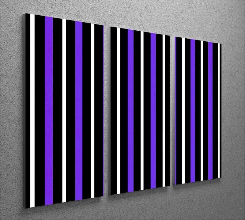 Funky Stripes FS3 3 Split Panel Canvas Print - Canvas Art Rocks - 2