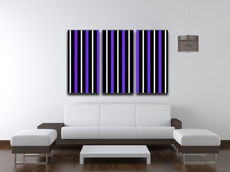 Funky Stripes FS3 3 Split Panel Canvas Print - Canvas Art Rocks - 3