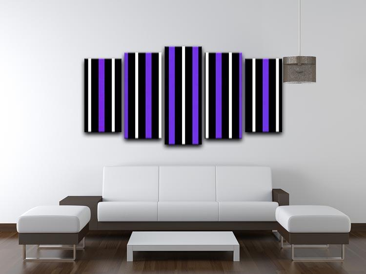 Funky Stripes FS3 5 Split Panel Canvas - Canvas Art Rocks - 3