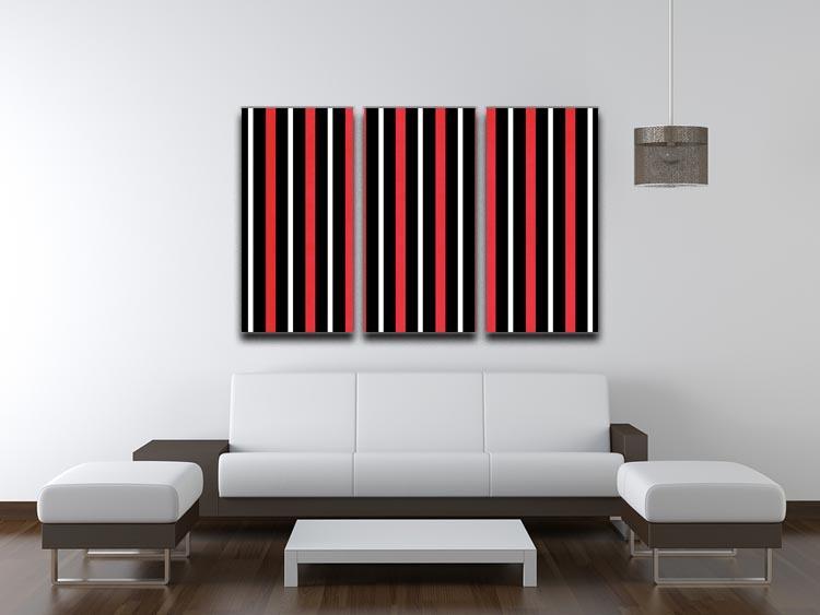 Funky Stripes FS4 3 Split Panel Canvas Print - Canvas Art Rocks - 3