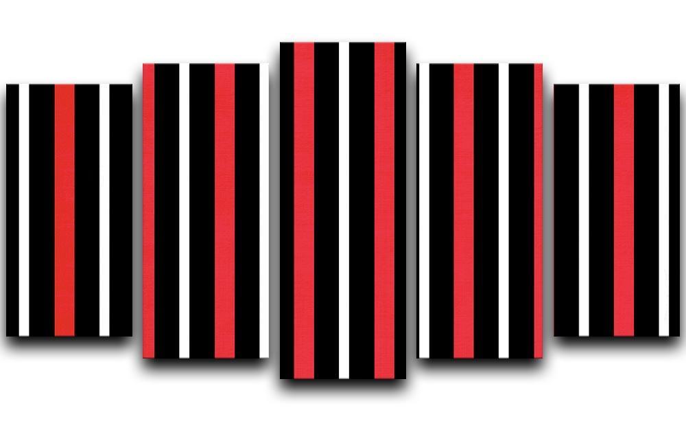 Funky Stripes FS4 5 Split Panel Canvas  - Canvas Art Rocks - 1