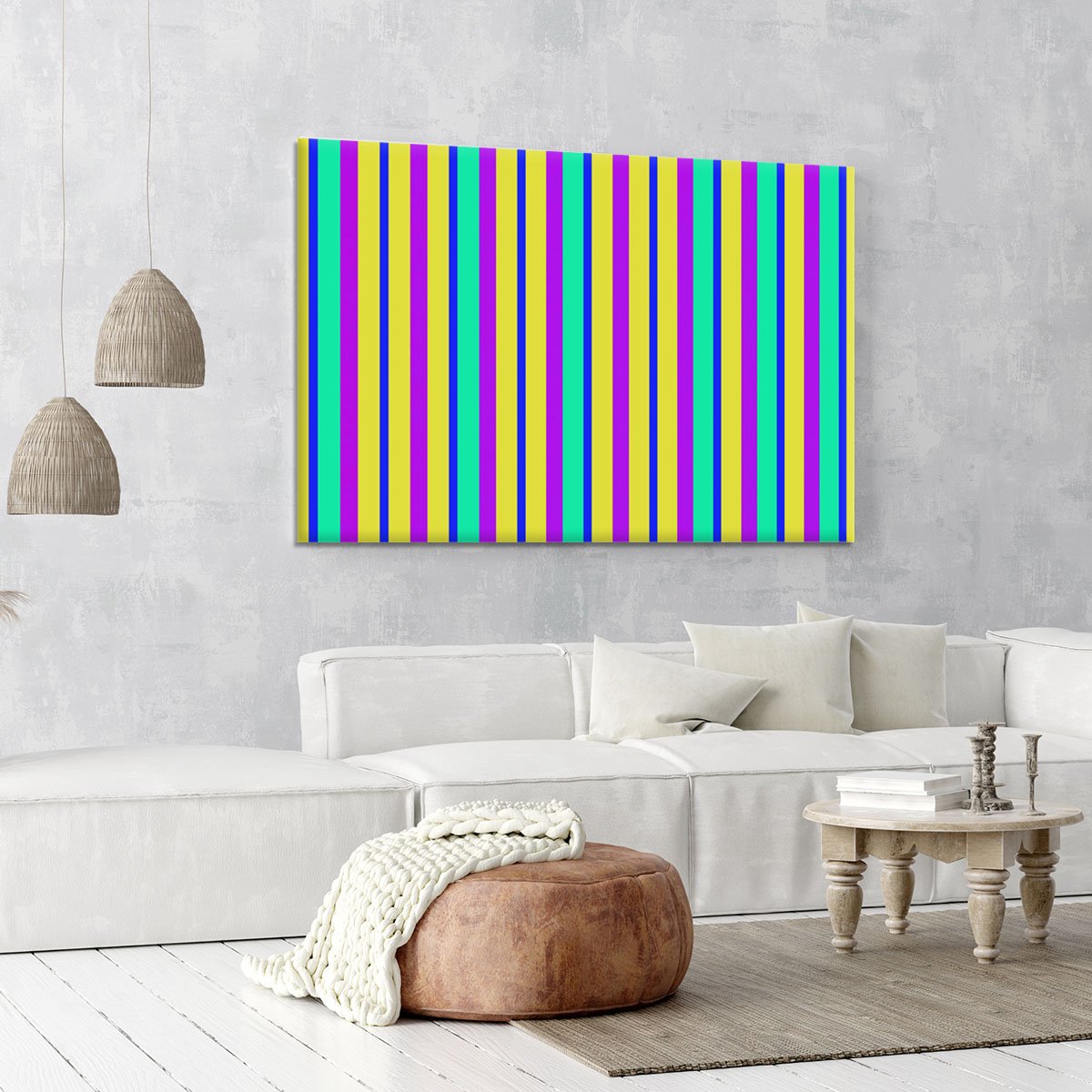 Funky Stripes Multi 1 Canvas Print or Poster
