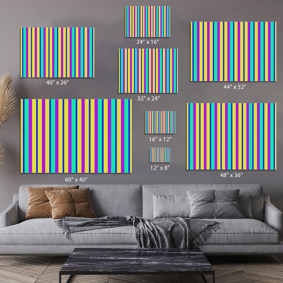 Funky Stripes Multi 1 Canvas Print or Poster
