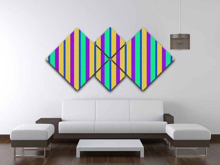 Funky Stripes Multi 2 4 Square Multi Panel Canvas - Canvas Art Rocks - 3
