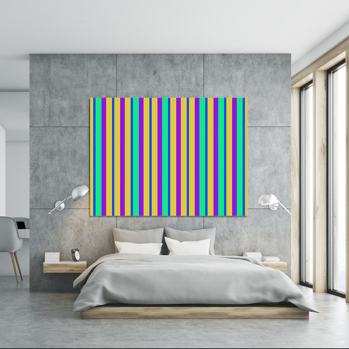 Funky Stripes Multi 2 Canvas Print or Poster