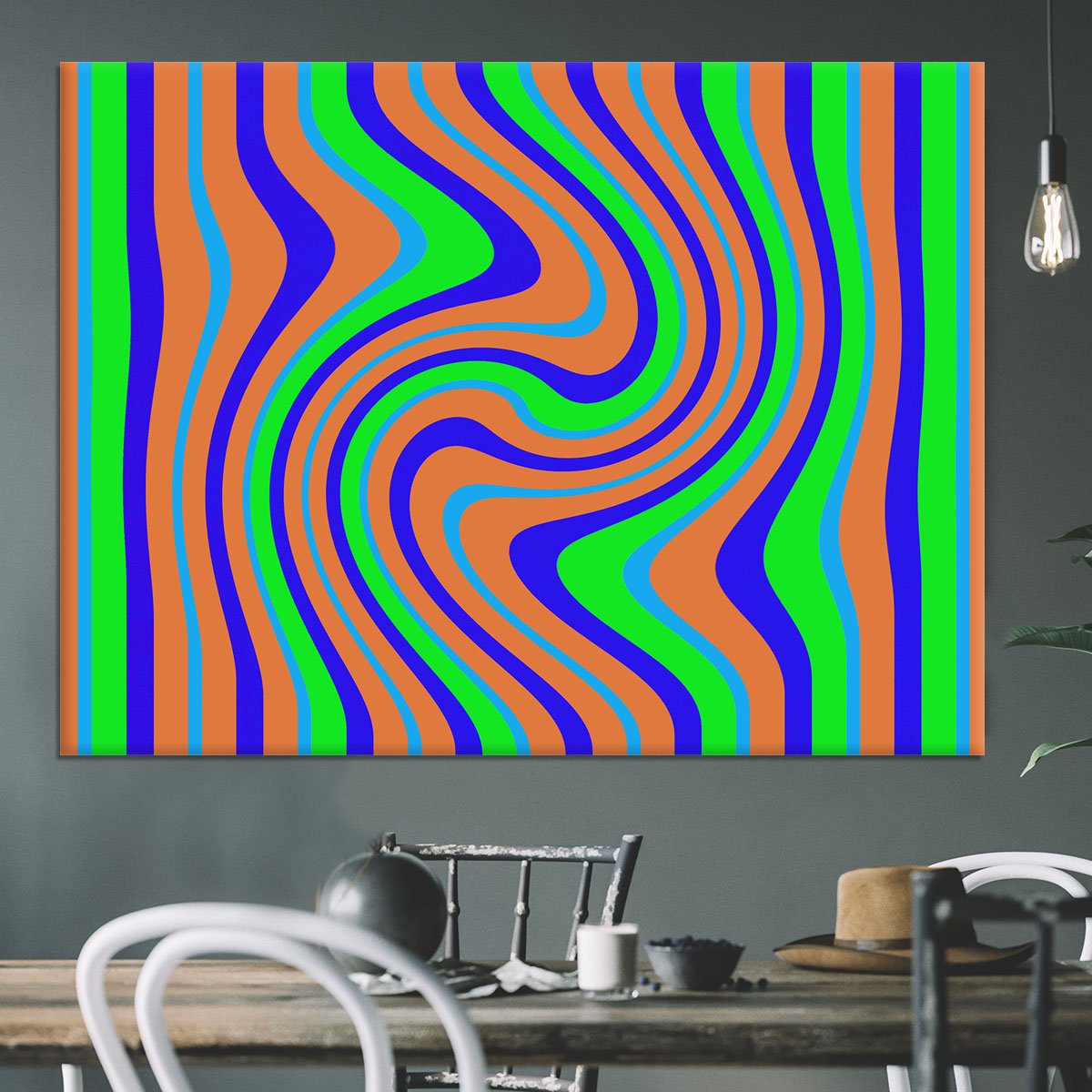 Funky Stripes Swirl 1 Canvas Print or Poster