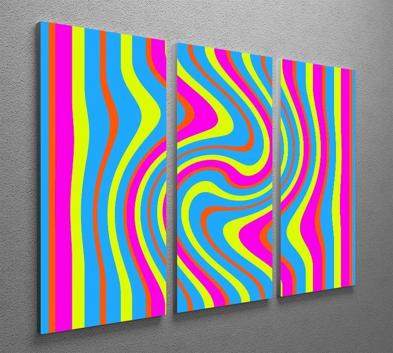 Funky Stripes Swirl 2 3 Split Panel Canvas Print - Canvas Art Rocks - 2