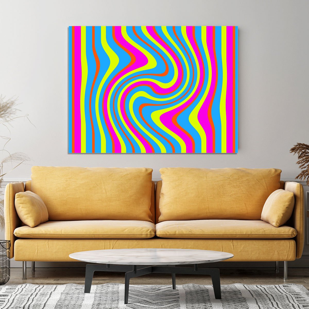 Funky Stripes Swirl 2 Canvas Print or Poster