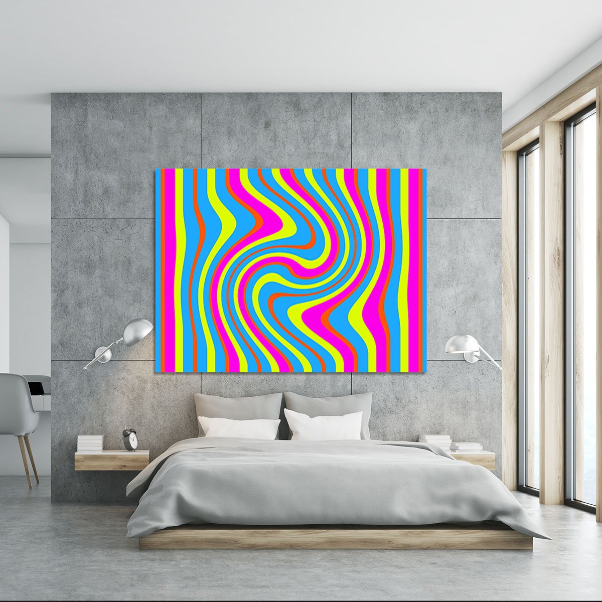 Funky Stripes Swirl 2 Canvas Print or Poster