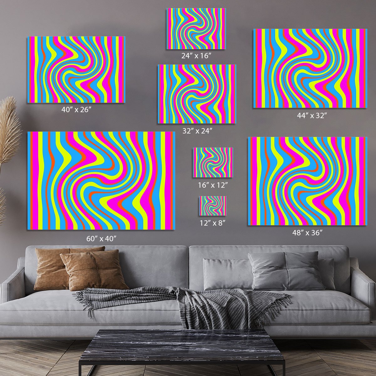 Funky Stripes Swirl 2 Canvas Print or Poster