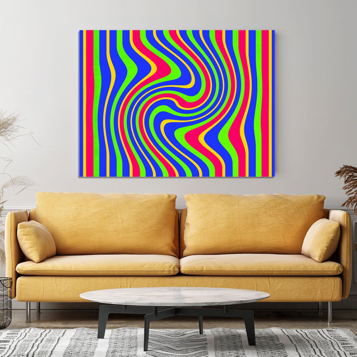 Funky Stripes Swirl 3 Canvas Print or Poster