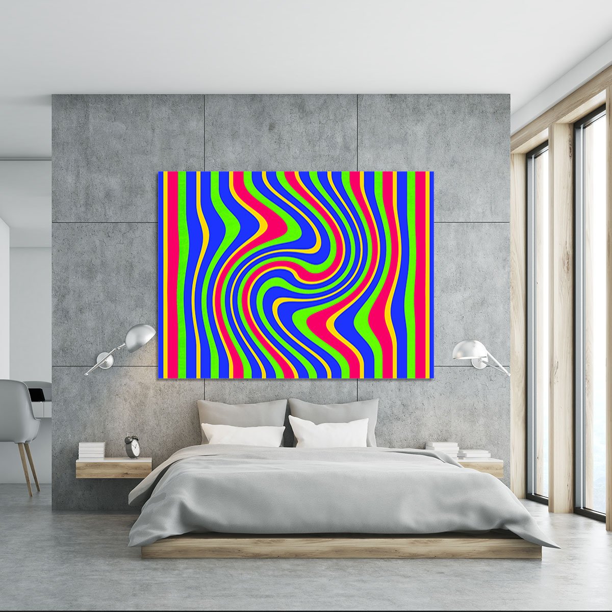 Funky Stripes Swirl 3 Canvas Print or Poster