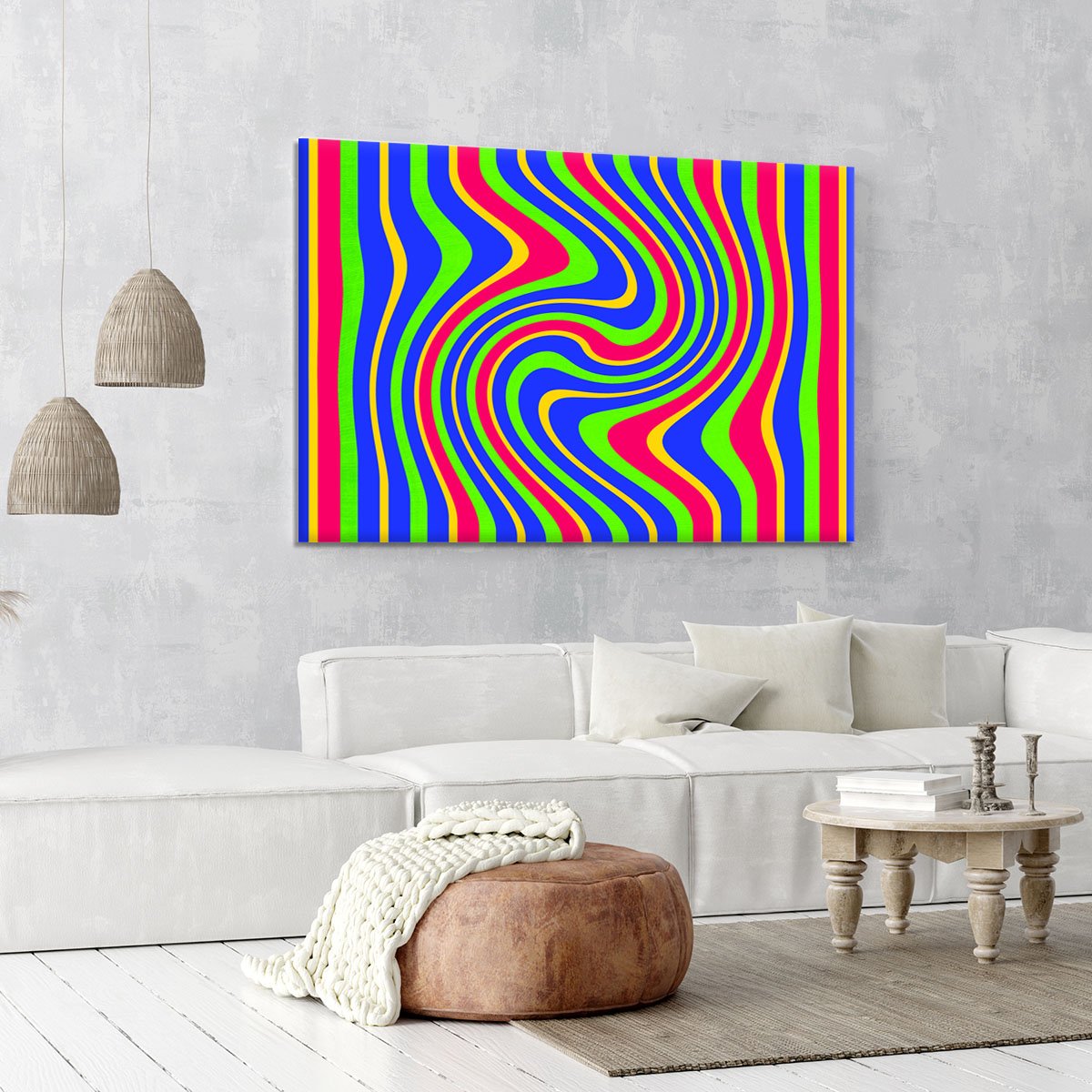Funky Stripes Swirl 3 Canvas Print or Poster