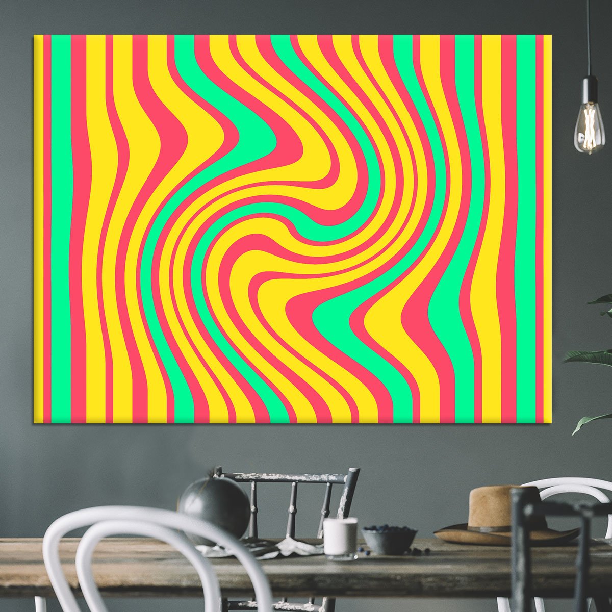 Funky Stripes Swirl 4 Canvas Print or Poster