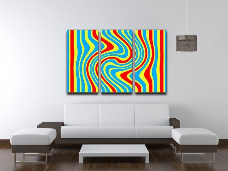 Funky Stripes Swirl 6 3 Split Panel Canvas Print - Canvas Art Rocks - 3