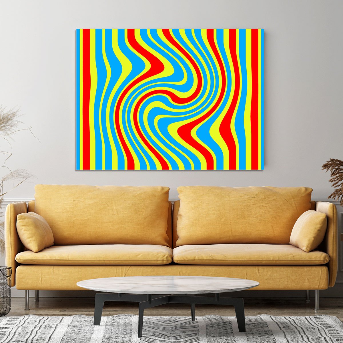 Funky Stripes Swirl 6 Canvas Print or Poster