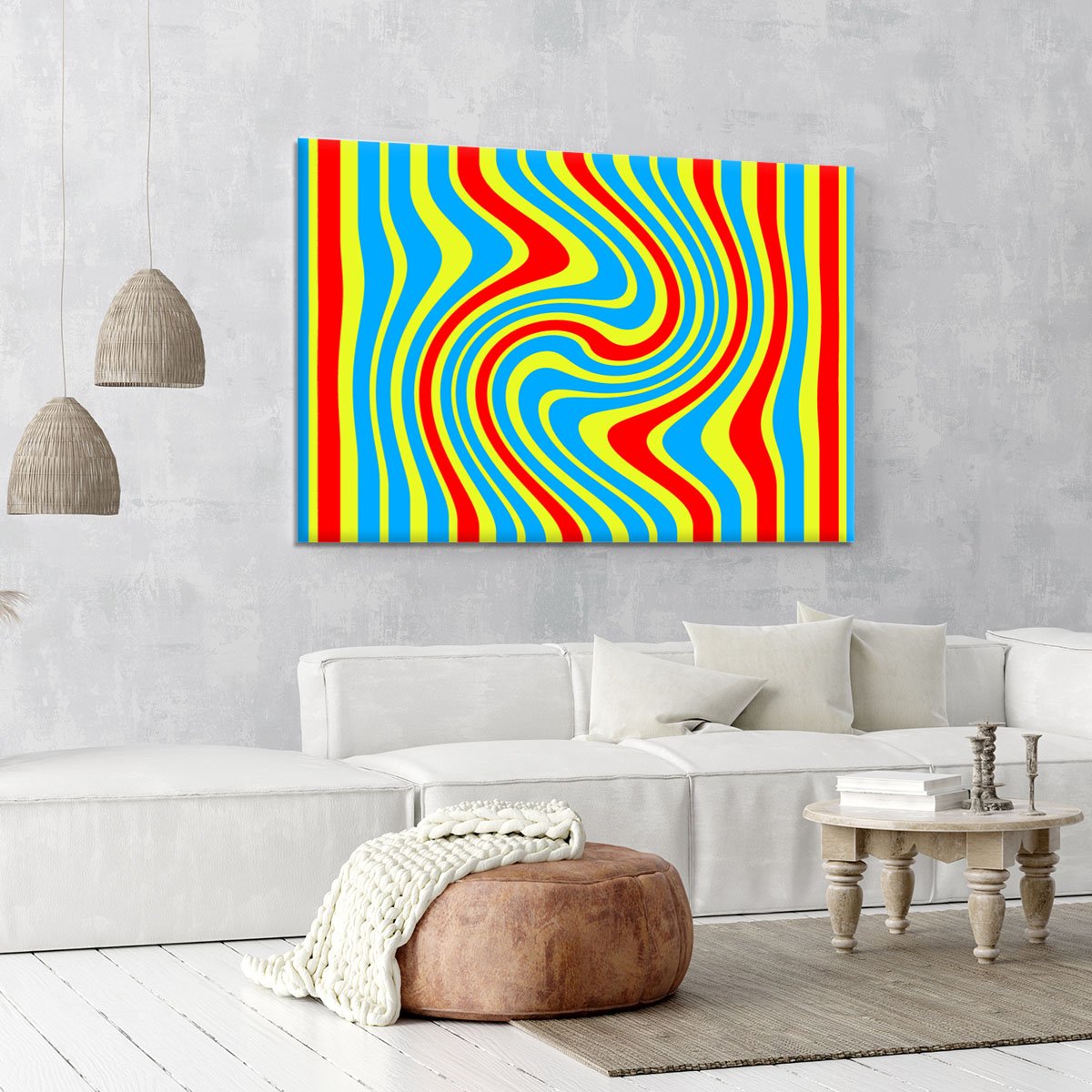 Funky Stripes Swirl 6 Canvas Print or Poster