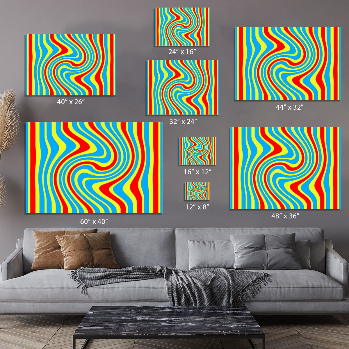 Funky Stripes Swirl 6 Canvas Print or Poster