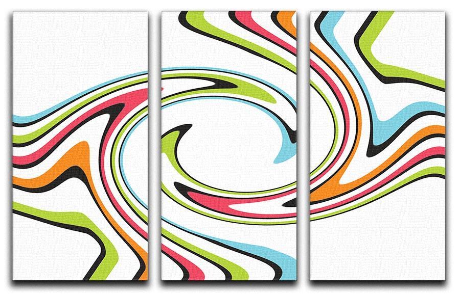 Funky Twirl 3 Split Panel Canvas Print - Canvas Art Rocks - 1
