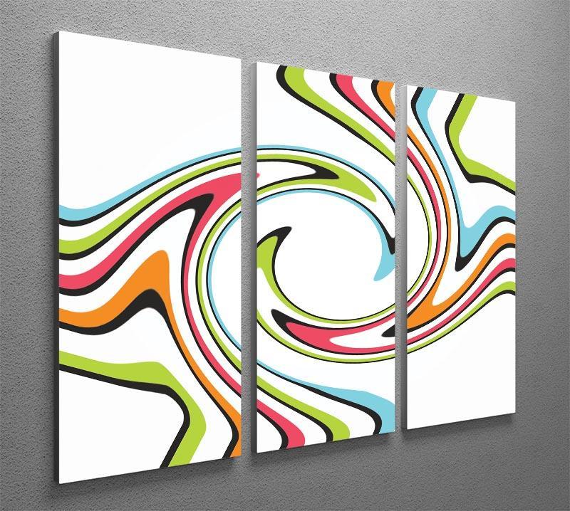 Funky Twirl 3 Split Panel Canvas Print - Canvas Art Rocks - 2