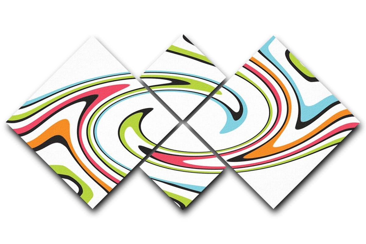 Funky Twirl 4 Square Multi Panel Canvas  - Canvas Art Rocks - 1