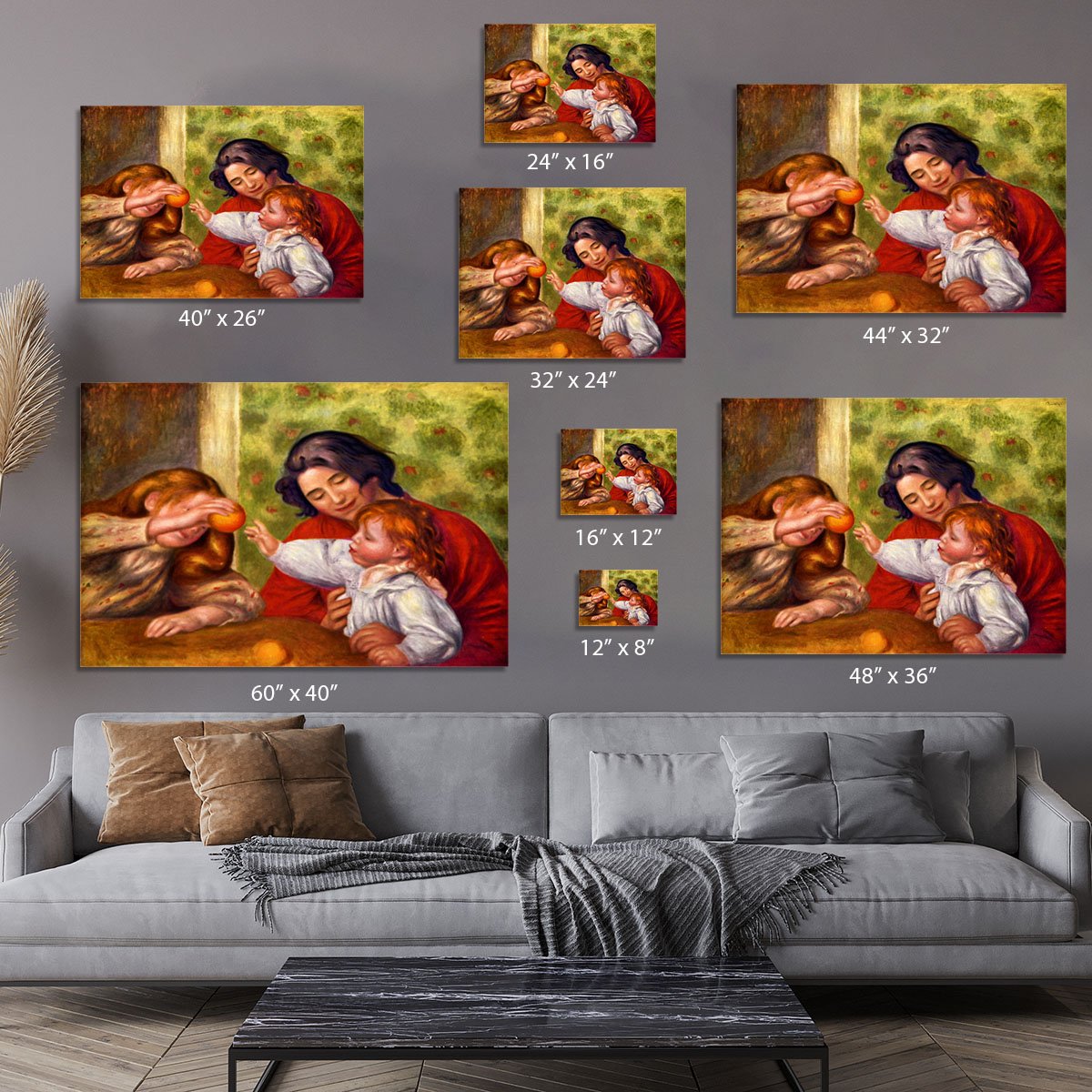 Gabrielle Jean and a girl by Renoir Canvas Print or Poster