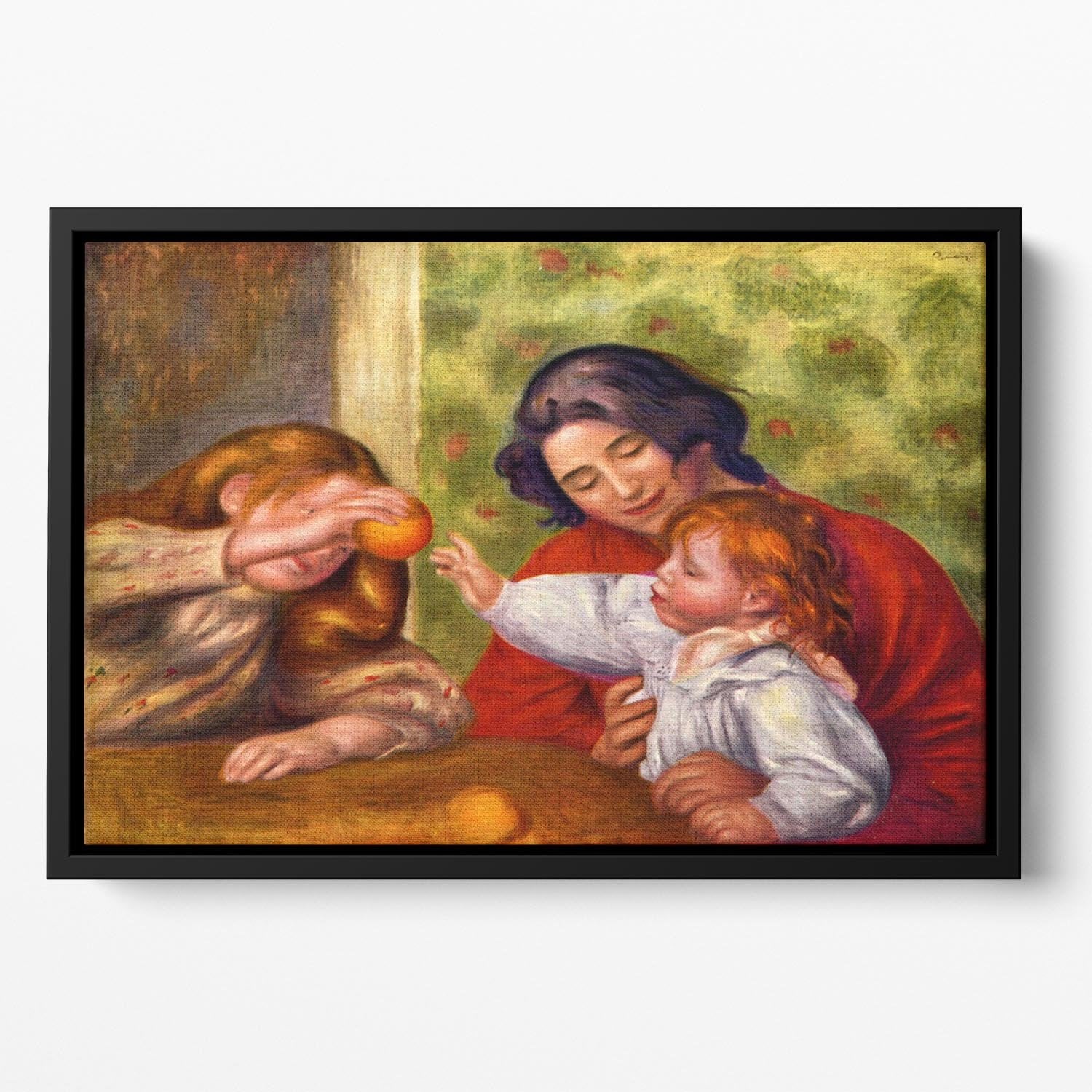Gabrielle Jean and a girl by Renoir Floating Framed Canvas