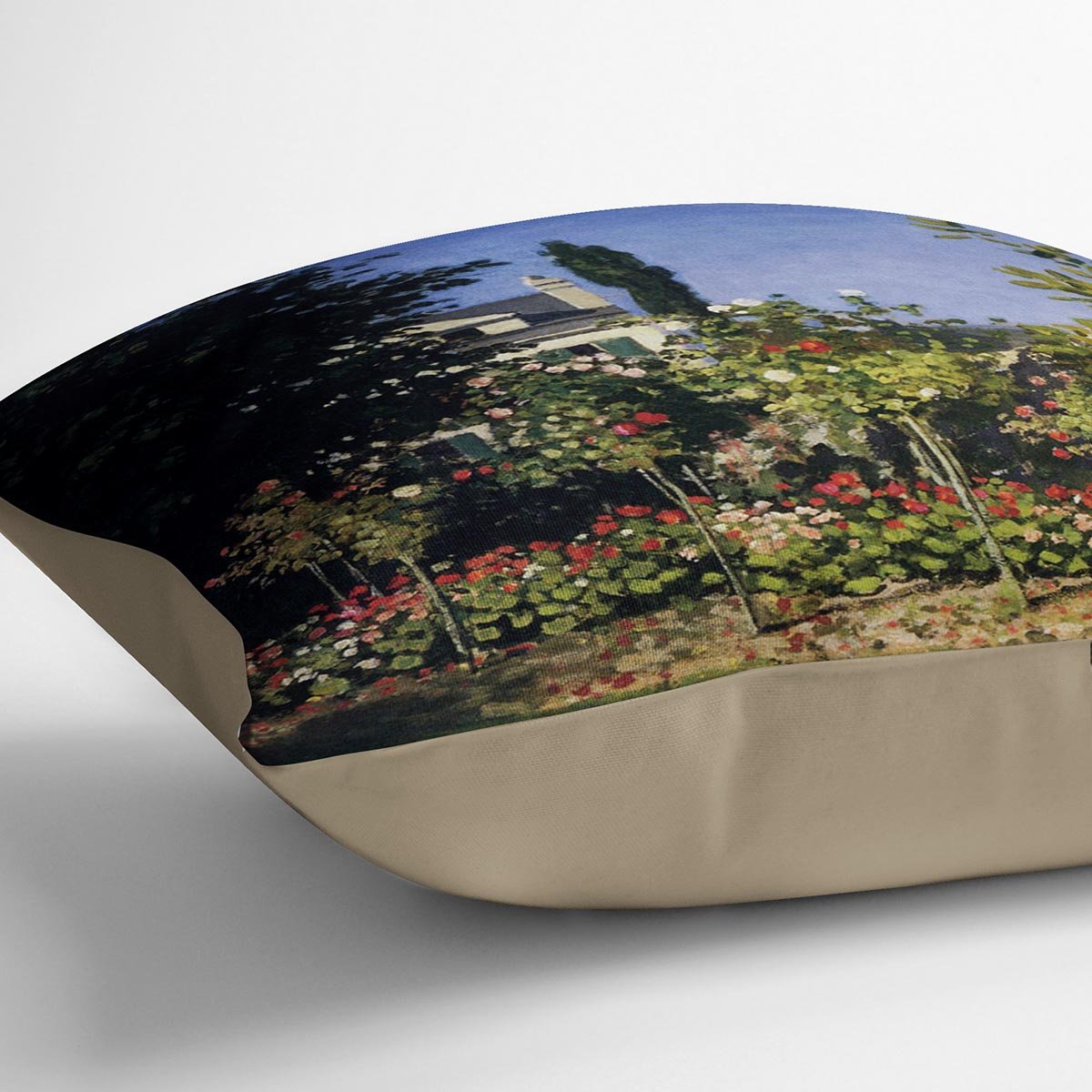 Garden In Flower At Sainte Adresse by Monet Throw Pillow