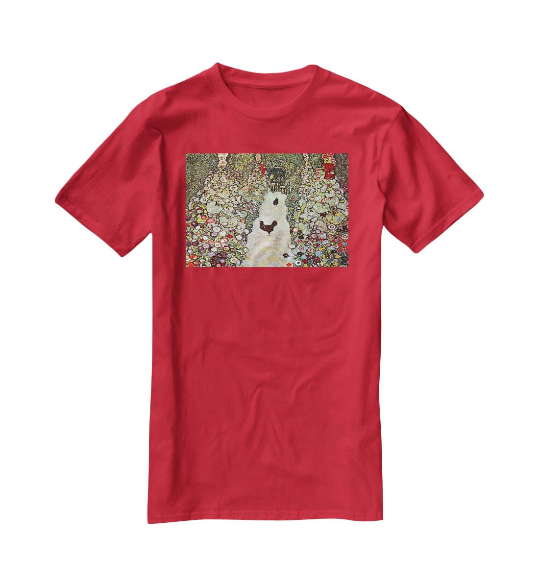 Garden Path with Chickens by Klimt T-Shirt - Canvas Art Rocks - 4