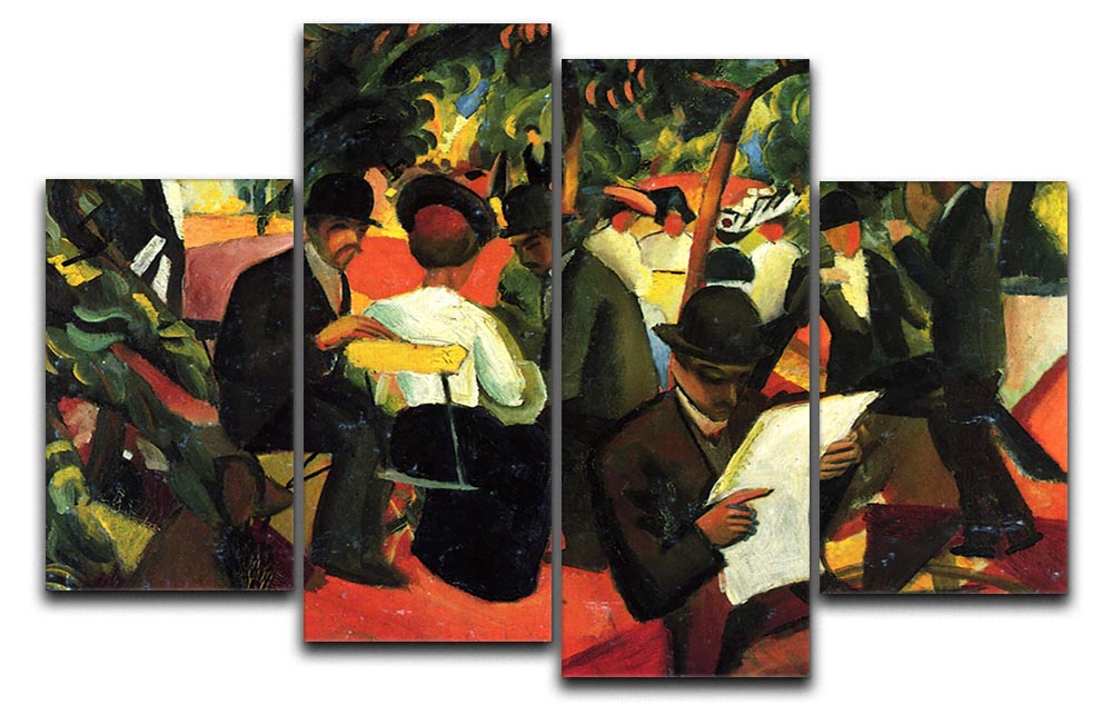 Garden Restaurant by Macke 4 Split Panel Canvas - Canvas Art Rocks - 1