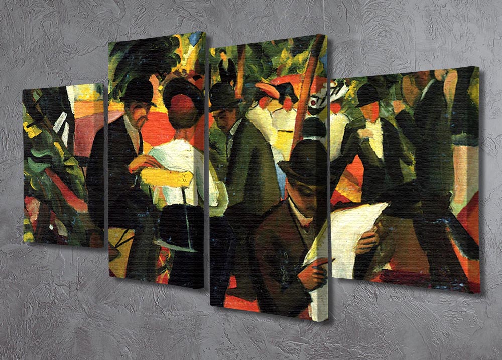 Garden Restaurant by Macke 4 Split Panel Canvas - Canvas Art Rocks - 2
