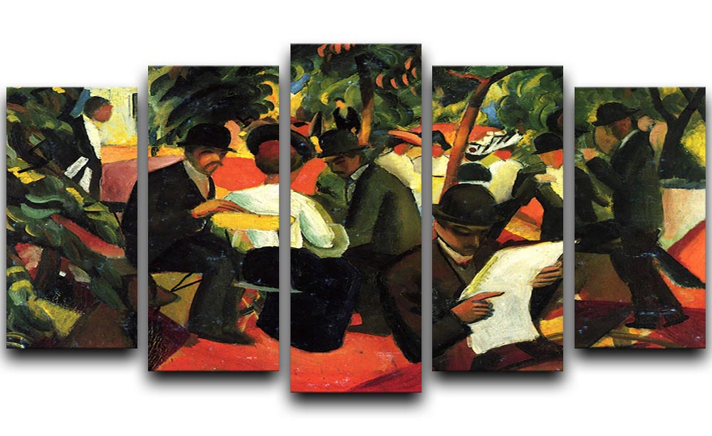 Garden Restaurant by Macke 5 Split Panel Canvas - Canvas Art Rocks - 1