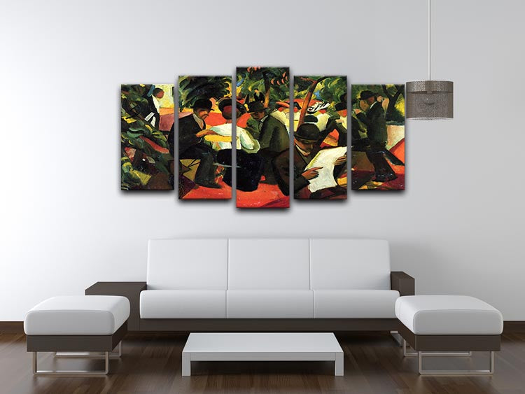 Garden Restaurant by Macke 5 Split Panel Canvas - Canvas Art Rocks - 3