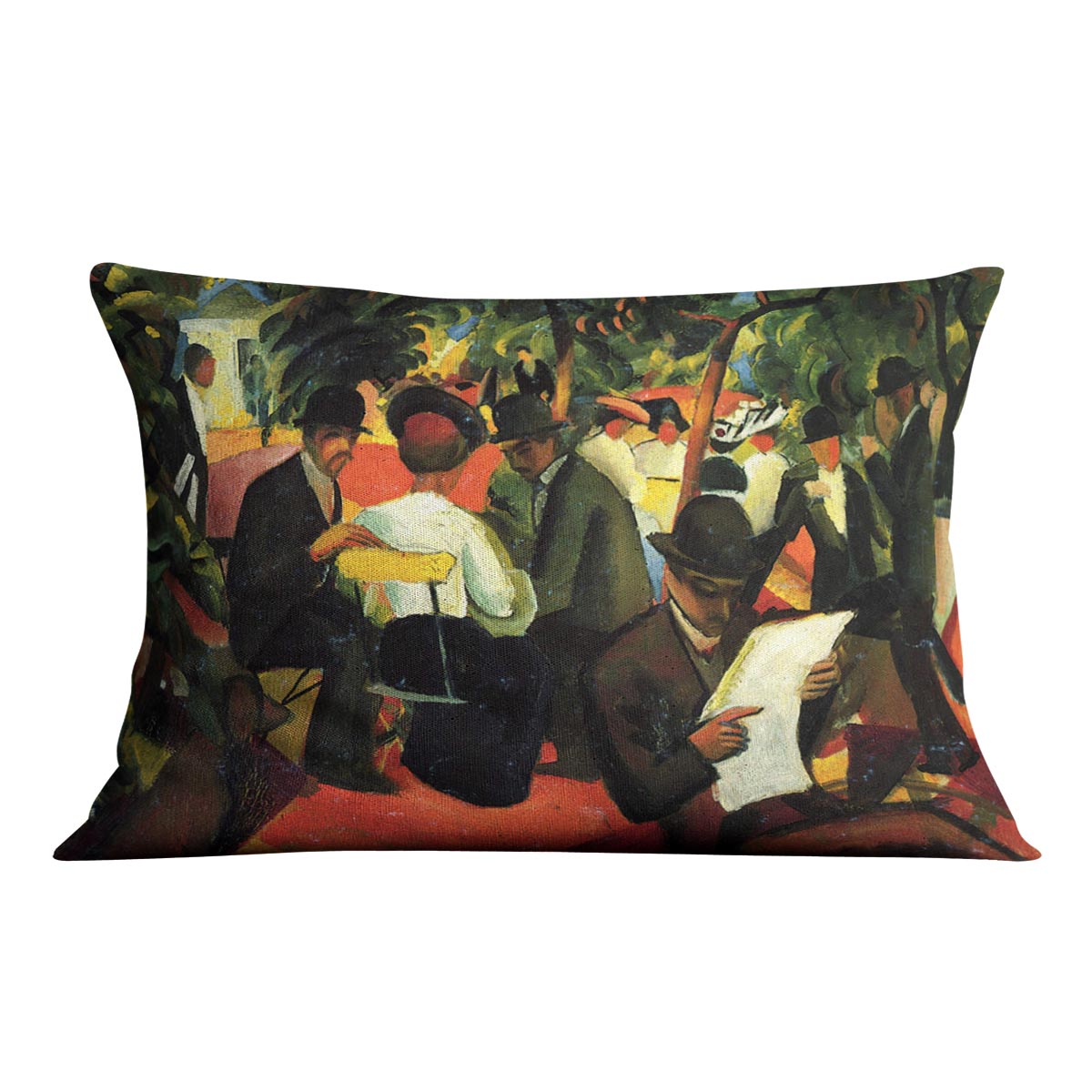 Garden Restaurant by Macke Cushion - Canvas Art Rocks - 4