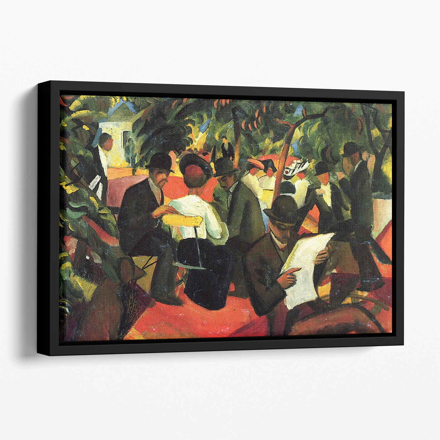 Garden Restaurant by Macke Floating Framed Canvas - Canvas Art Rocks - 1