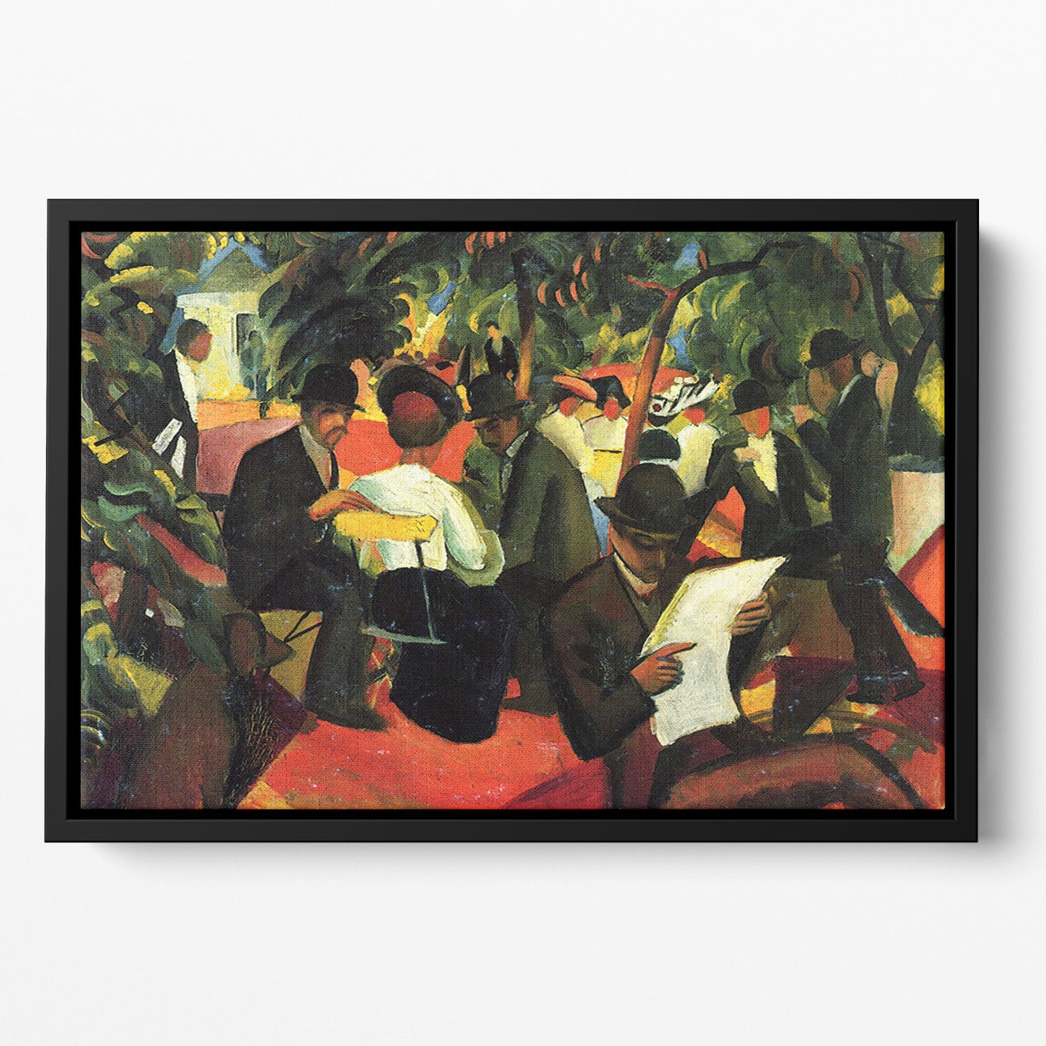 Garden Restaurant by Macke Floating Framed Canvas - Canvas Art Rocks - 2