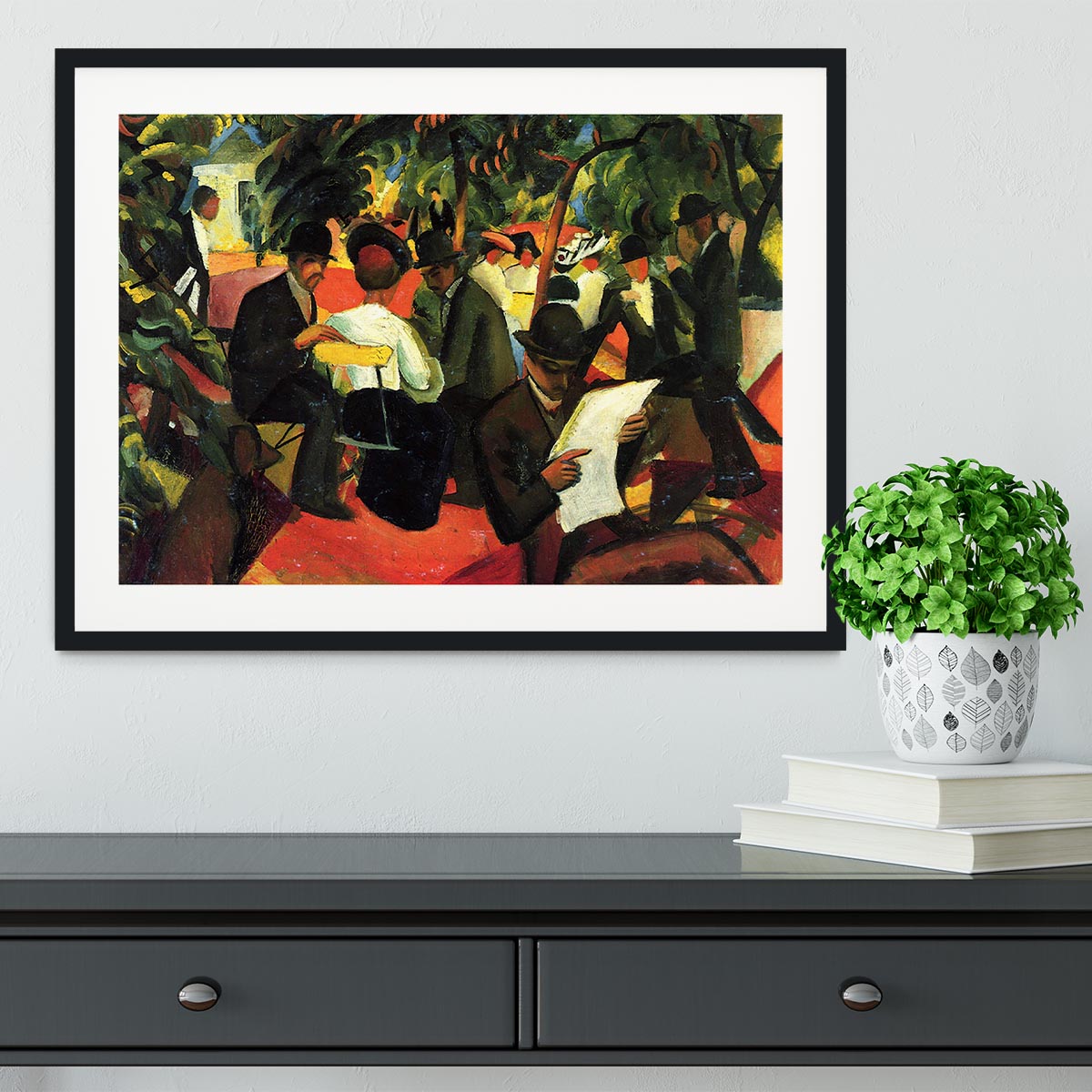 Garden Restaurant by Macke Framed Print - Canvas Art Rocks - 1