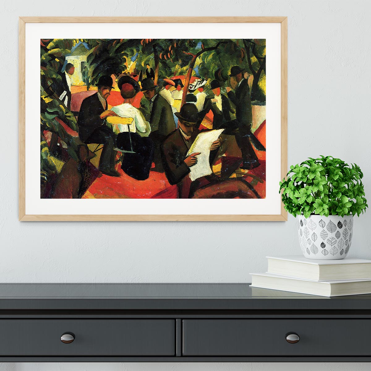 Garden Restaurant by Macke Framed Print - Canvas Art Rocks - 3