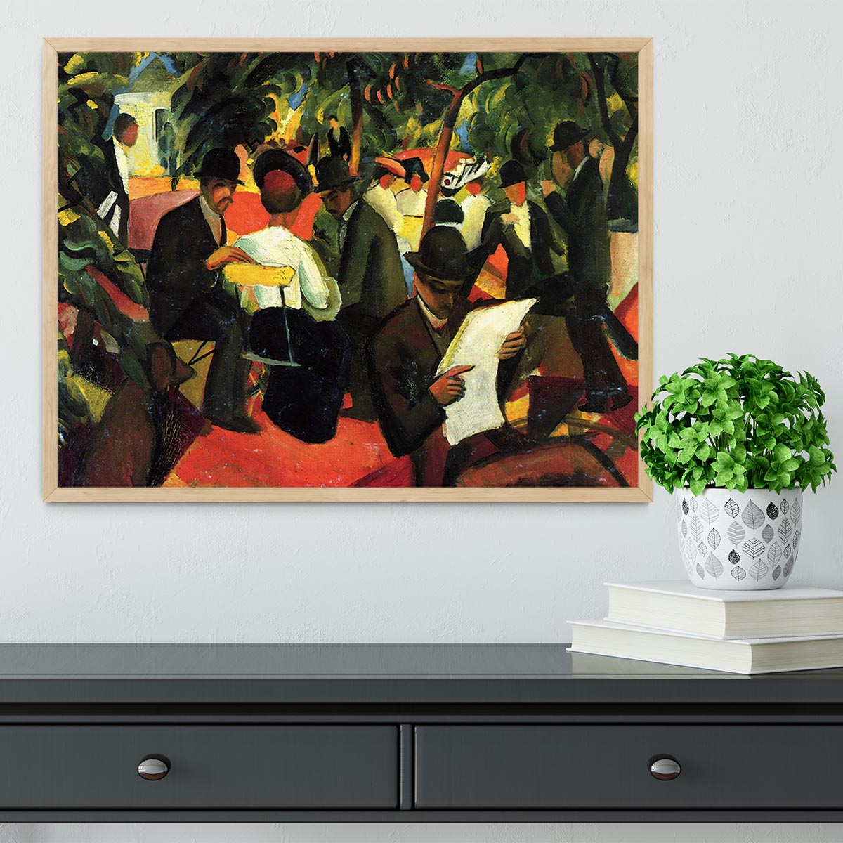 Garden Restaurant by Macke Framed Print - Canvas Art Rocks - 4