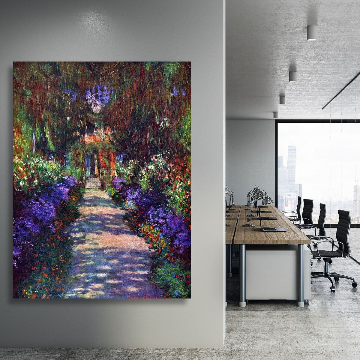 Garden at Giverny by Monet Canvas Print or Poster