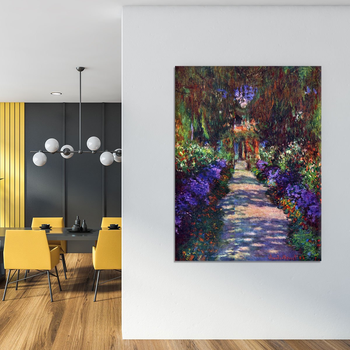 Garden at Giverny by Monet Canvas Print or Poster