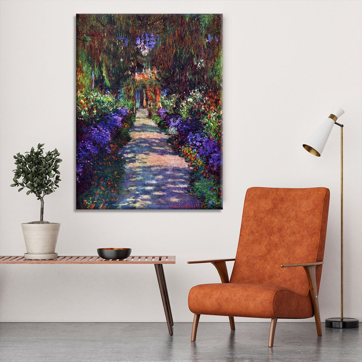 Garden at Giverny by Monet Canvas Print or Poster