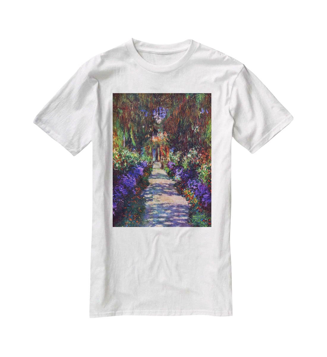 Garden at Giverny by Monet T-Shirt - Canvas Art Rocks - 5