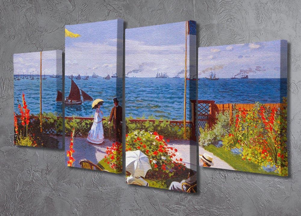 Garden at Sainte Adresse 2 by Monet 4 Split Panel Canvas - Canvas Art Rocks - 2