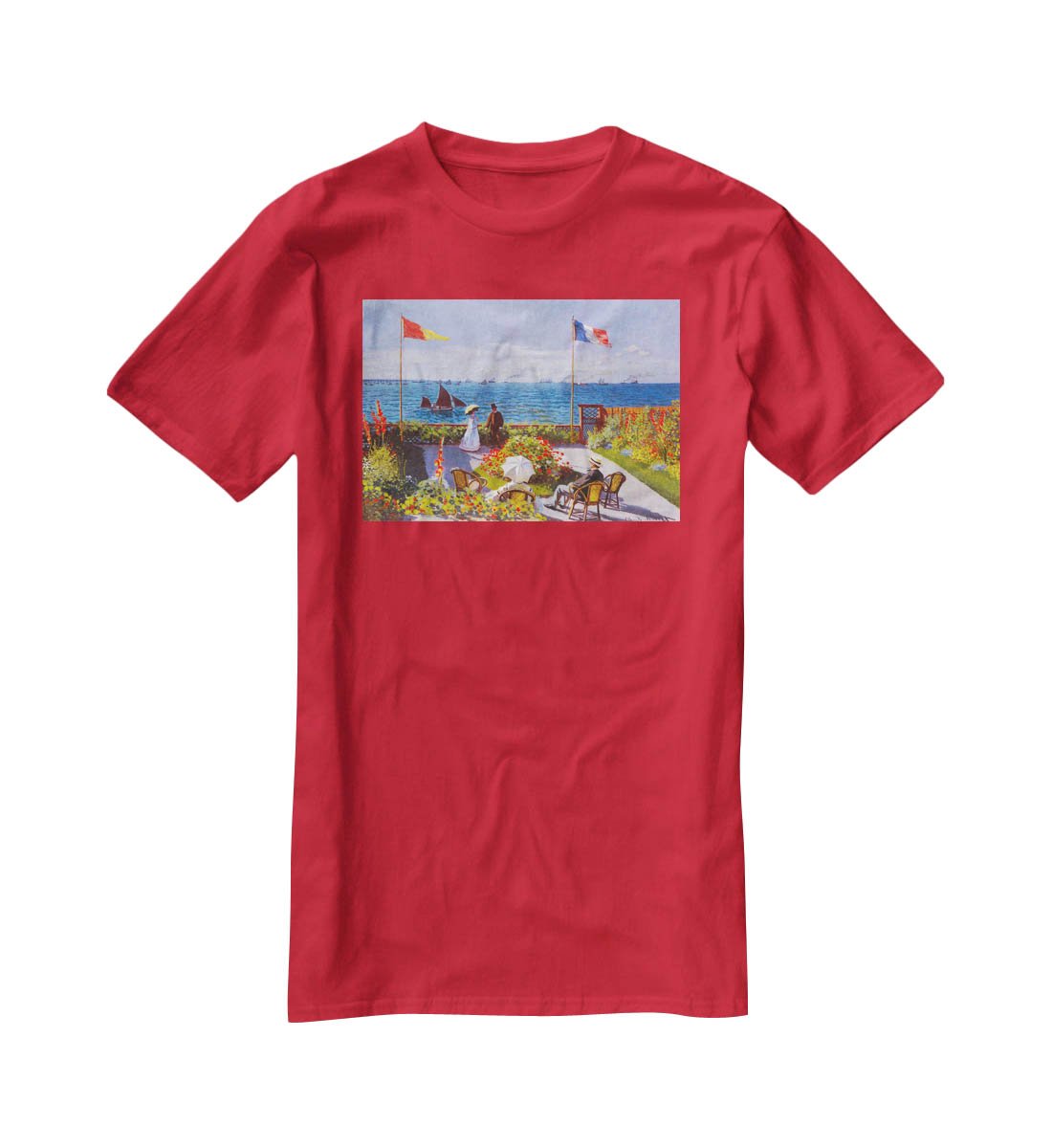 Garden at Sainte Adresse 2 by Monet T-Shirt - Canvas Art Rocks - 4