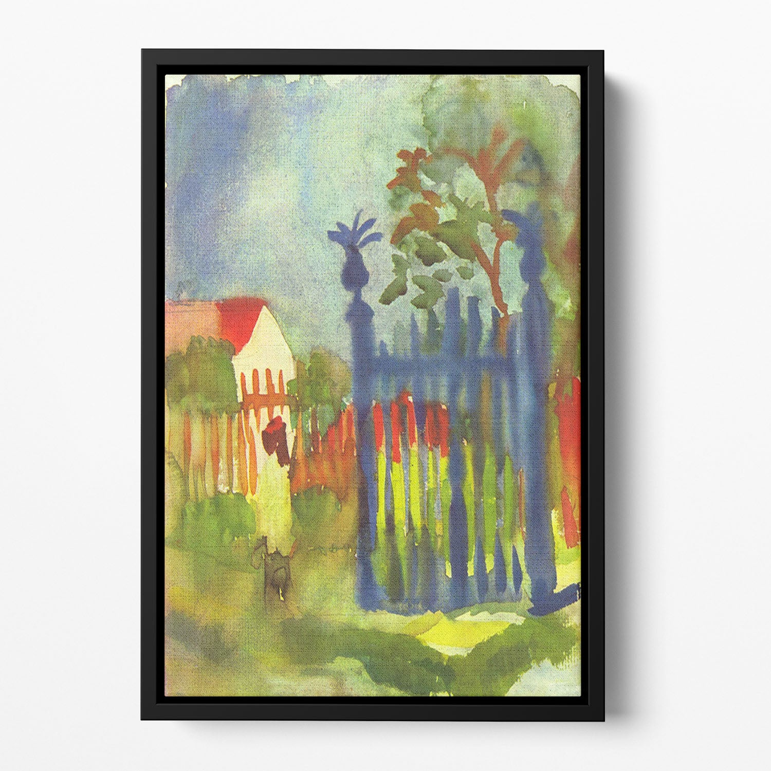 Garden gate by Macke Floating Framed Canvas - Canvas Art Rocks - 2